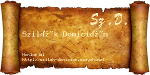 Szilák Domicián névjegykártya